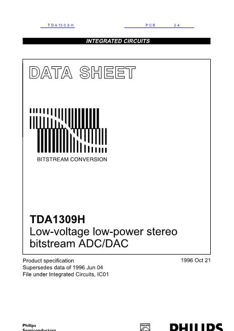 TDA1309H数据手册封面