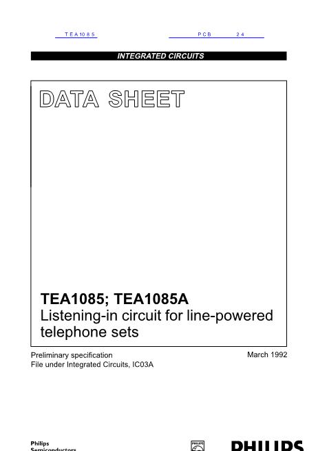TEA1085数据手册封面