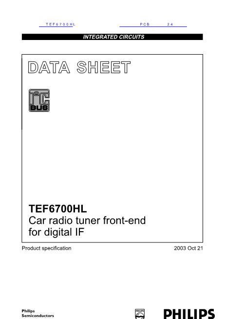 TEF6700HL數(shù)據(jù)手冊(cè)封面