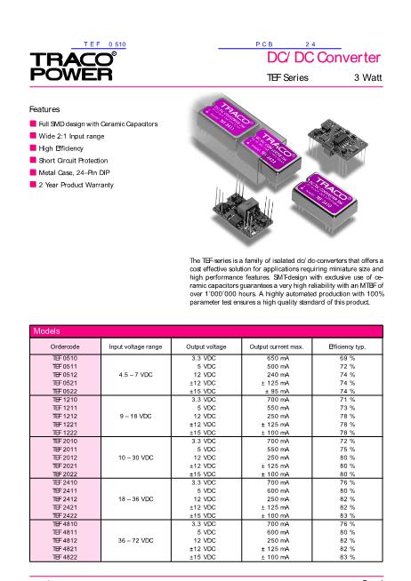 TEF 0510數(shù)據(jù)手冊(cè)封面