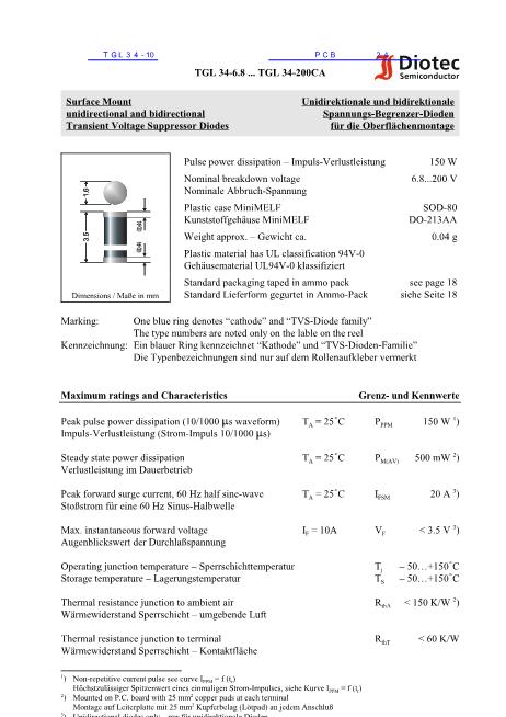 TGL34-10數(shù)據(jù)手冊封面