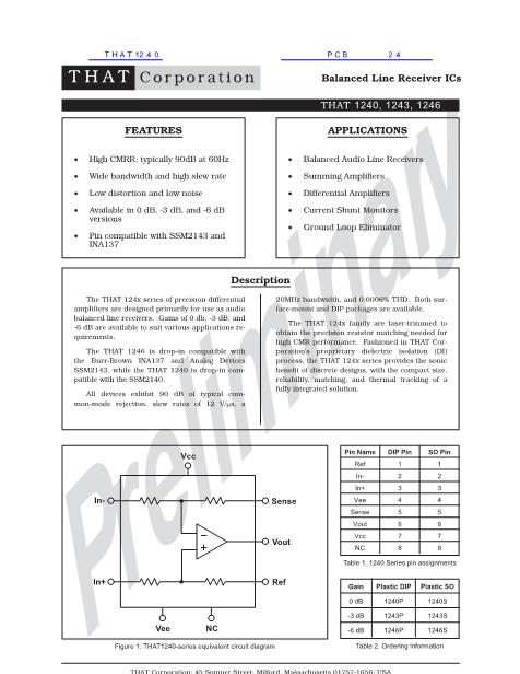THAT1240數(shù)據(jù)手冊(cè)封面
