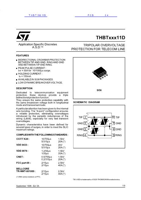 THBT15011D数据手册封面