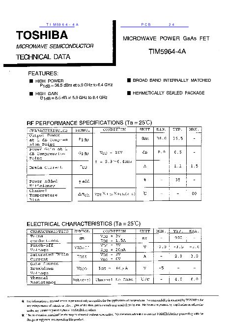 TIM5964-4A数据手册封面