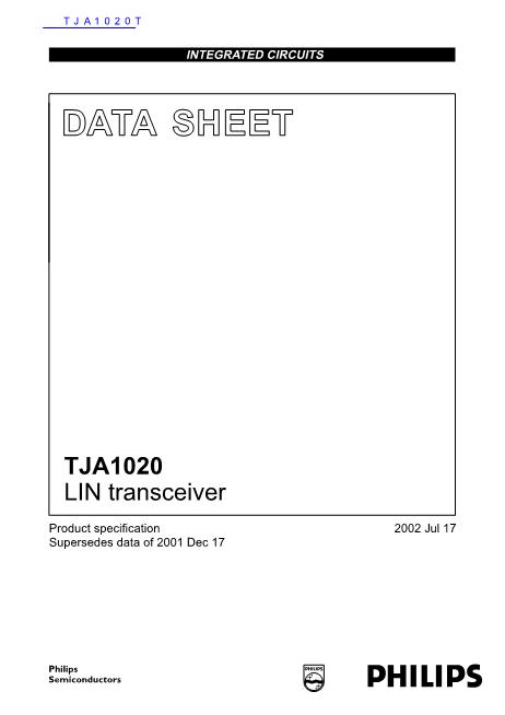 TJA1020T数据手册封面