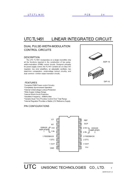 TL1451數(shù)據(jù)手冊封面