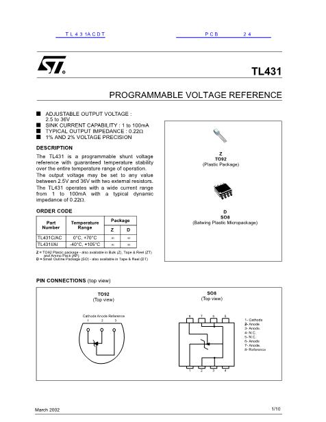 TL431ACDT数据手册封面