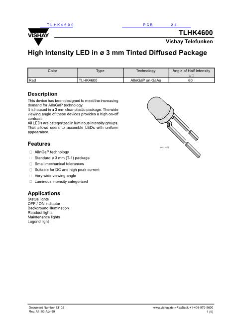 TLHK4600數(shù)據(jù)手冊(cè)封面