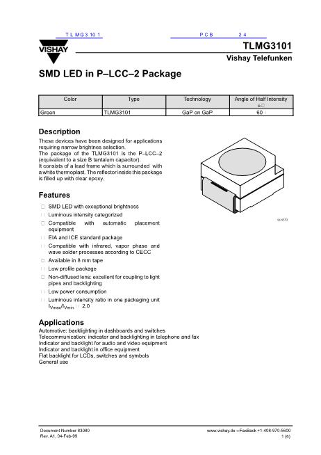 TLMG3101數(shù)據(jù)手冊(cè)封面