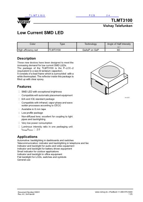 TLMT3100數(shù)據(jù)手冊封面