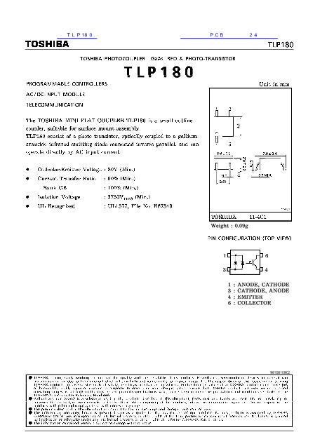 TLP180数据手册封面