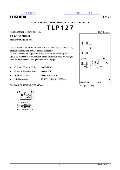TLP127数据手册封面