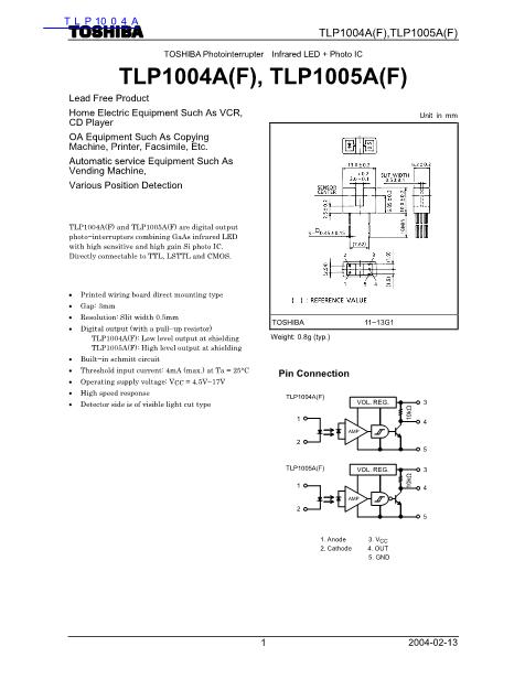 TLP1004A数据手册封面