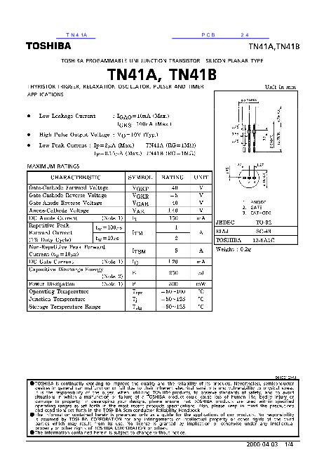TN41A数据手册封面