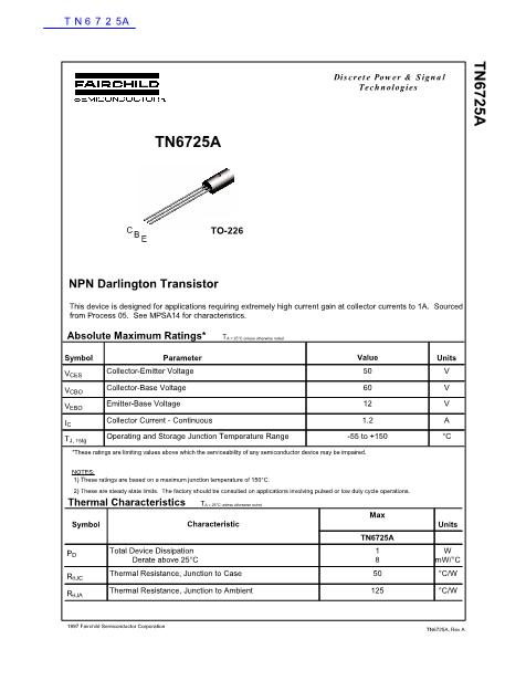 TN6725A数据手册封面
