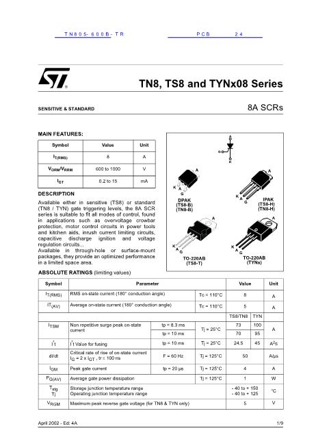 TN805-600B-TR数据手册封面