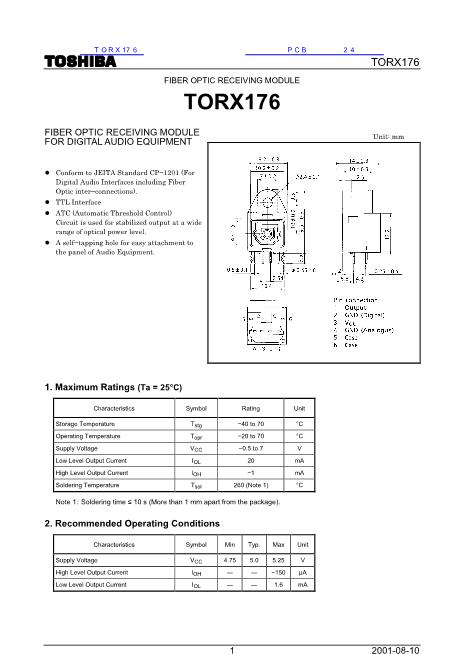 TORX176數(shù)據(jù)手冊封面
