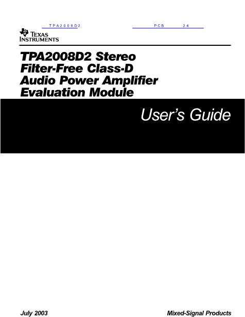 TPA2008D2数据手册封面