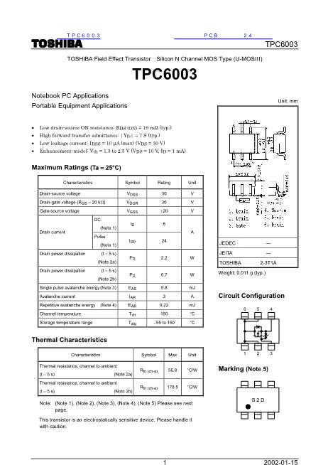 TPC6003数据手册封面
