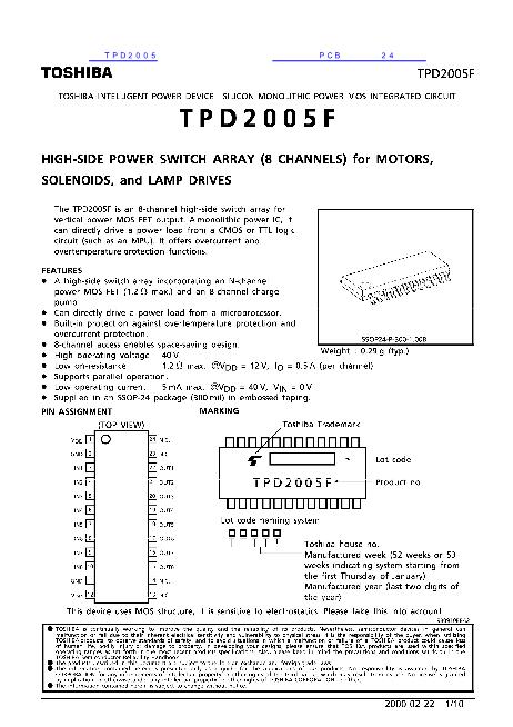 TPD2005数据手册封面