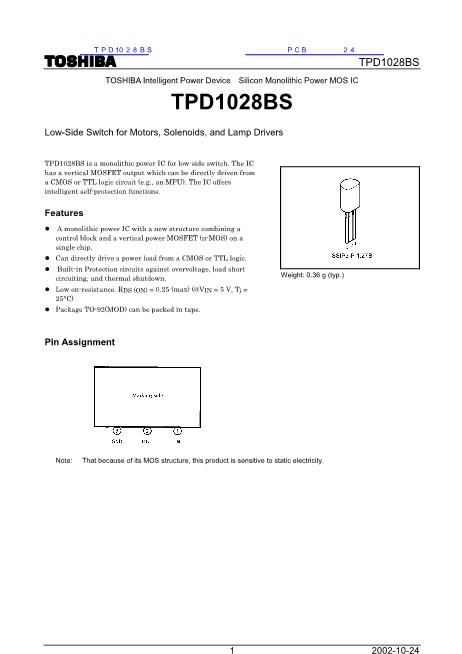 TPD1028BS数据手册封面