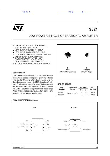 TS321數(shù)據(jù)手冊封面