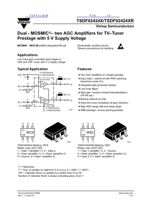 TSDF02424X數(shù)據(jù)手冊封面