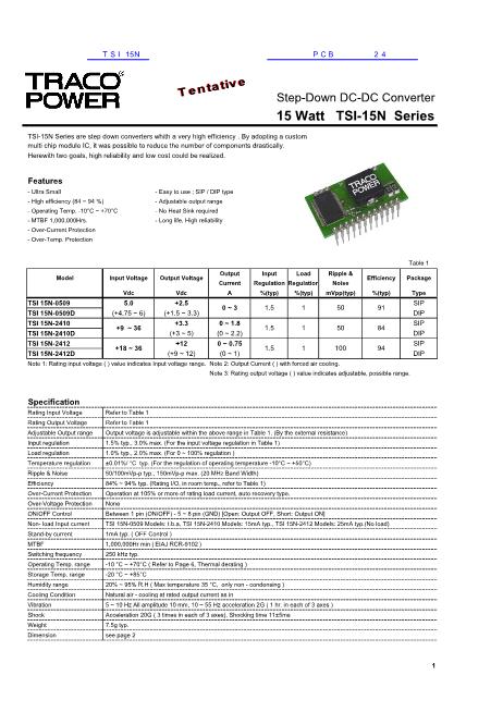 TSI15N數(shù)據(jù)手冊封面