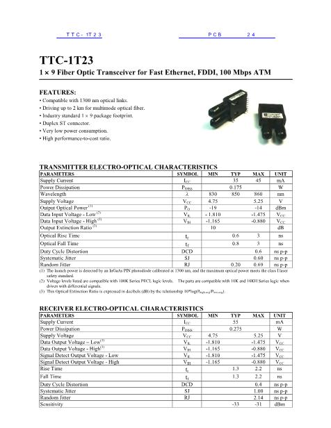 TTC-1T23数据手册封面