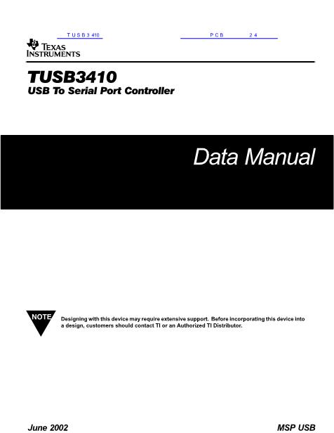 TUSB3410数据手册封面