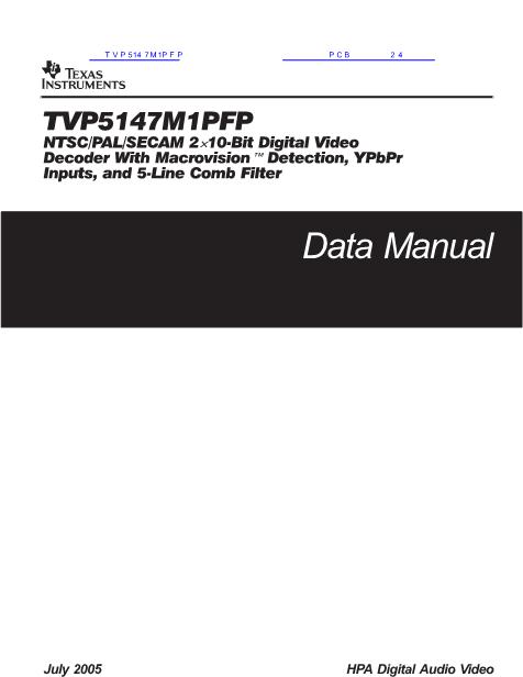 TVP5147M1PFP数据手册封面