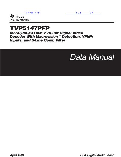TVP5147PFP数据手册封面