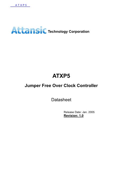 ATXP5數(shù)據(jù)手冊封面