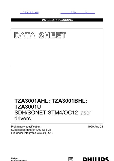 TZA3001AHL數(shù)據(jù)手冊封面