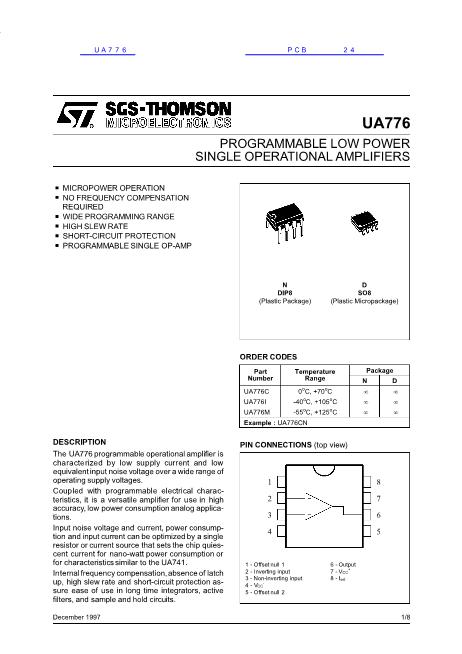 UA776數(shù)據(jù)手冊(cè)封面