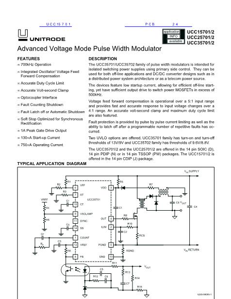 UCC15701數(shù)據(jù)手冊(cè)封面
