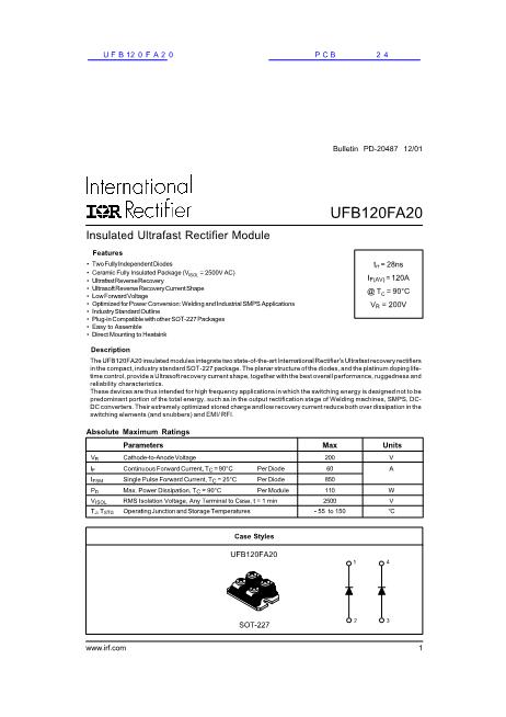 UFB120FA20数据手册封面