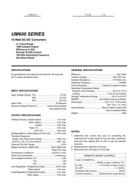 UM600数据手册封面