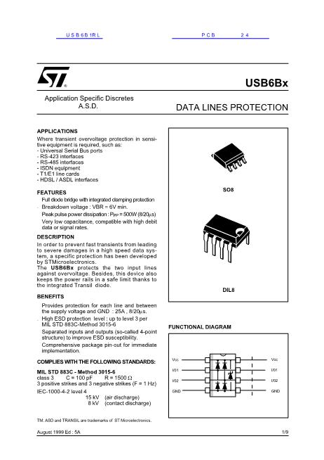 USB6B1RL数据手册封面