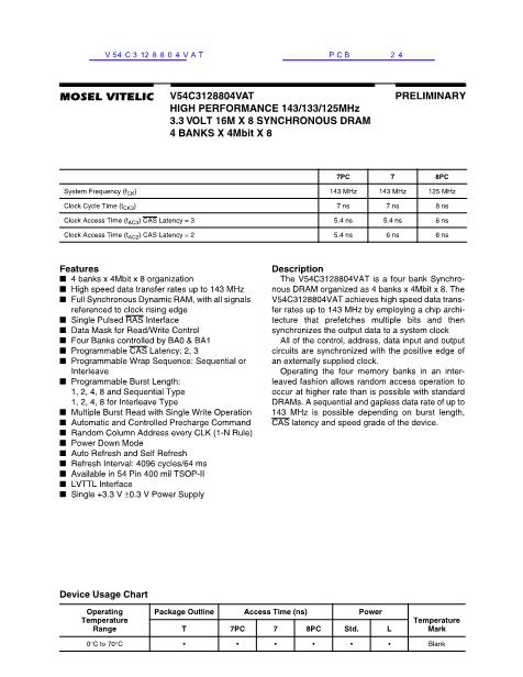 V54C3128804VAT數(shù)據(jù)手冊(cè)封面
