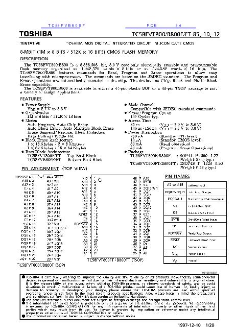 TC58FVB800F数据手册封面