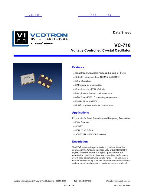 VC-710数据手册封面