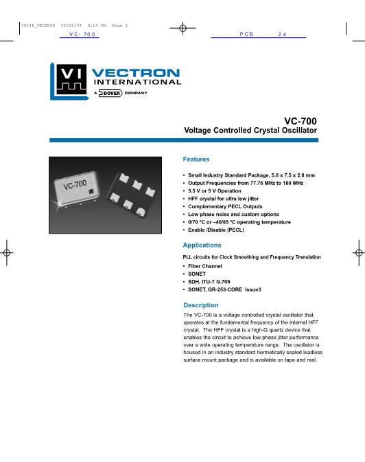 VC-700数据手册封面