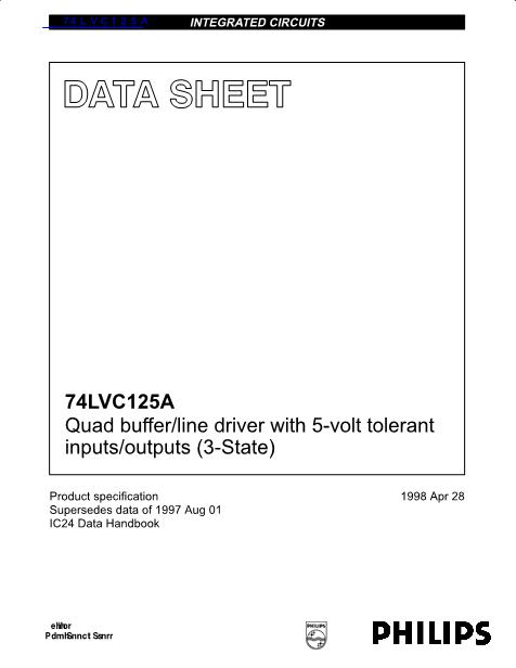 74LVC125A数据手册封面