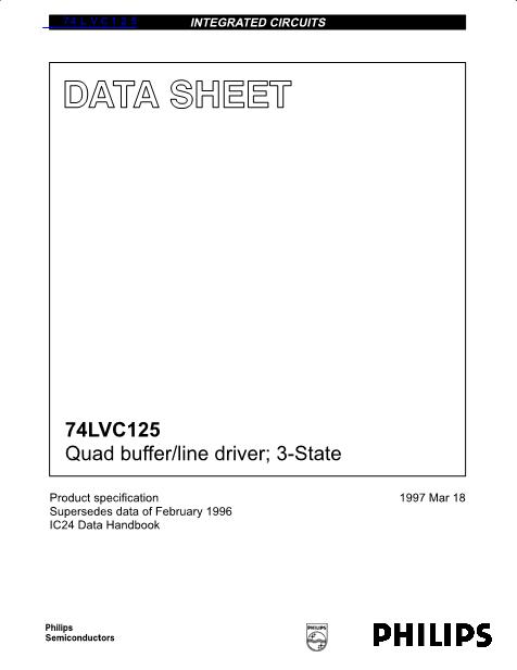 74LVC125数据手册封面