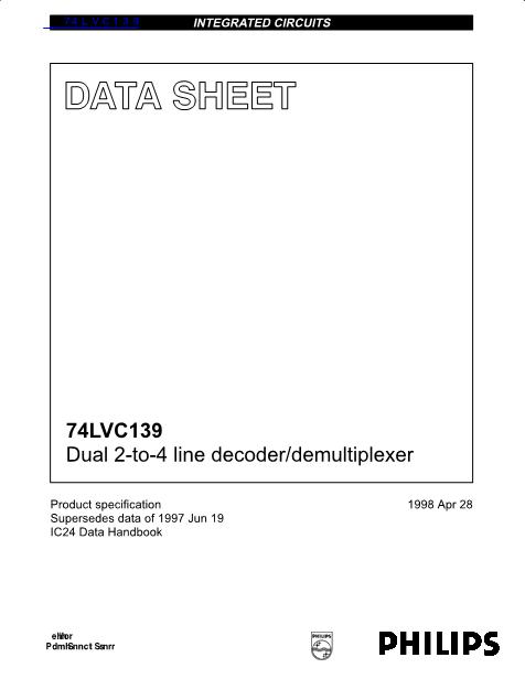 74LVC139数据手册封面