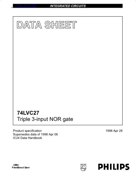 74LVC27D数据手册封面