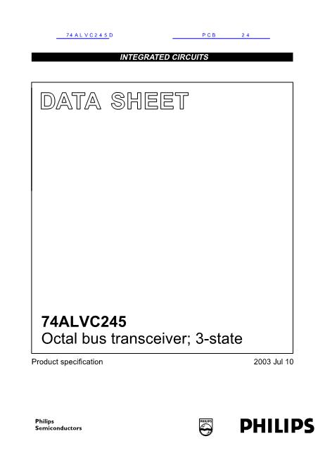 74ALVC245D数据手册封面