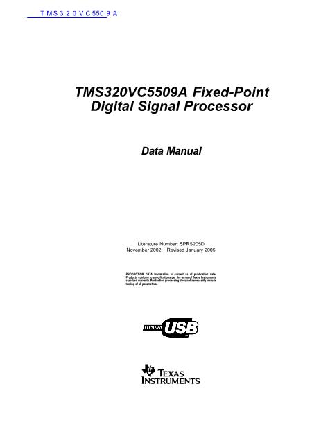 TMS320VC5509A数据手册封面