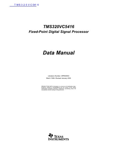 TMS320VC5416数据手册封面